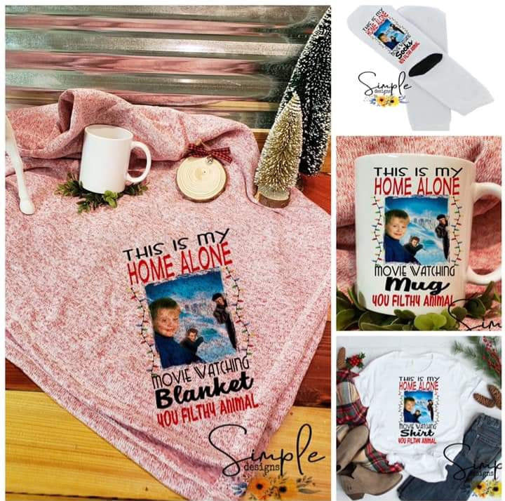 Home Alone Movie Watching socks Christmas Sublimation Heat Transfer Sheet