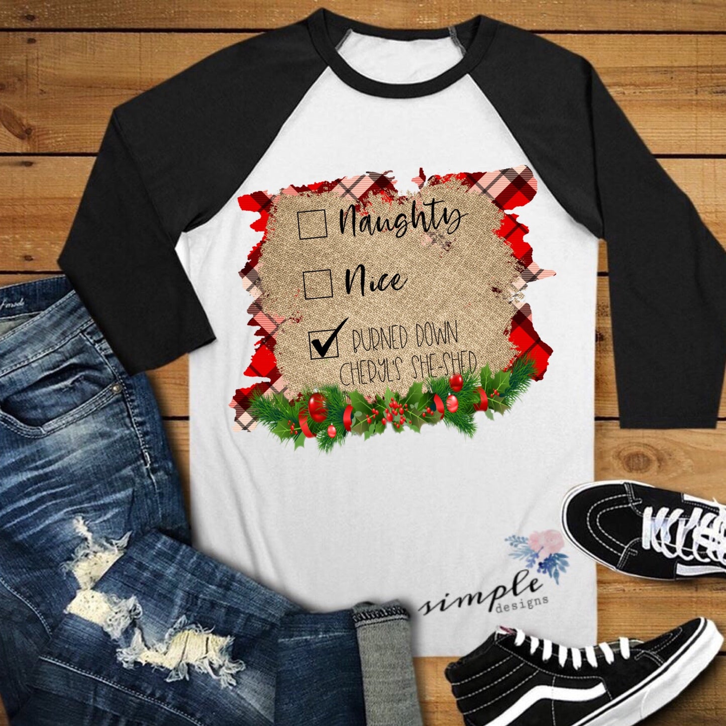 Nice Naughty Burned Down Cheryl She-Shed Sublimation Heat Transfer Sheet