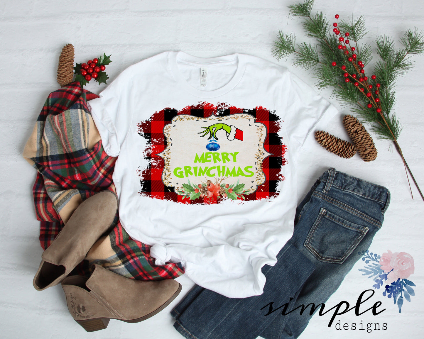 Plaid Merry Grinchmas Sublimation Heat Transfer Sheet Temp