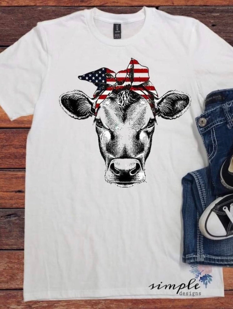 Patriotic Cow Sublimation Heat Transfer Sheet Temp