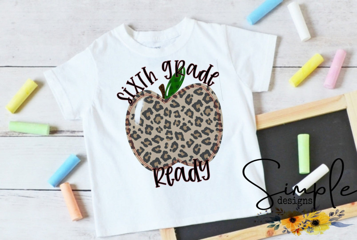 Pattern Apple Personalized Grade Daycare, Preschool, Pre-k, Kindergarten-6th Notebook Paper Personalized Grade Sublimation Heat Transfer Sheet