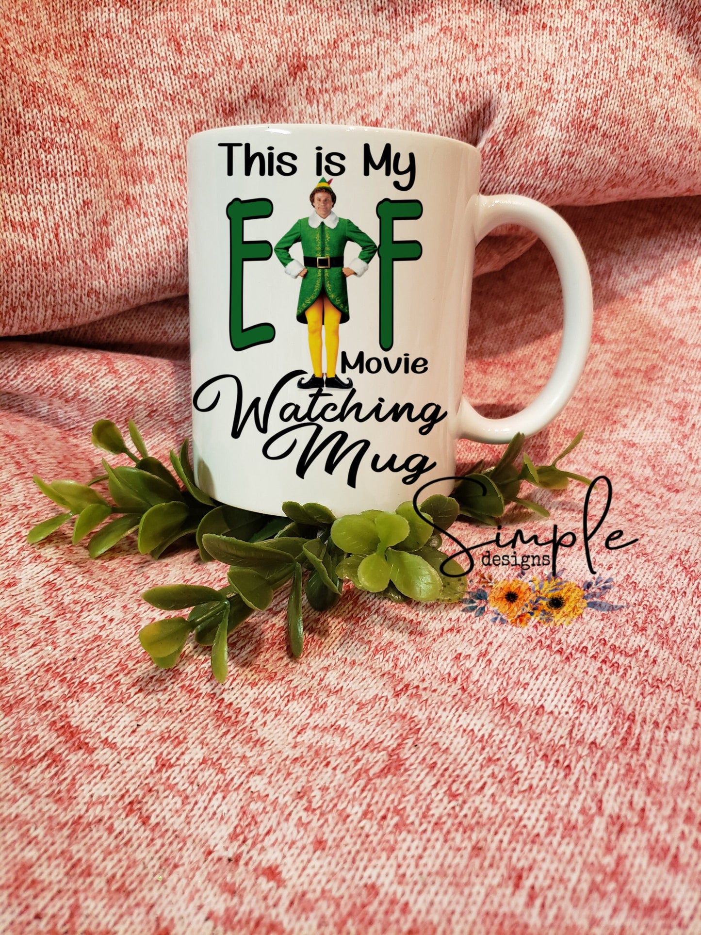 Elf Watching mug Christmas Sublimation Heat Transfer Sheet