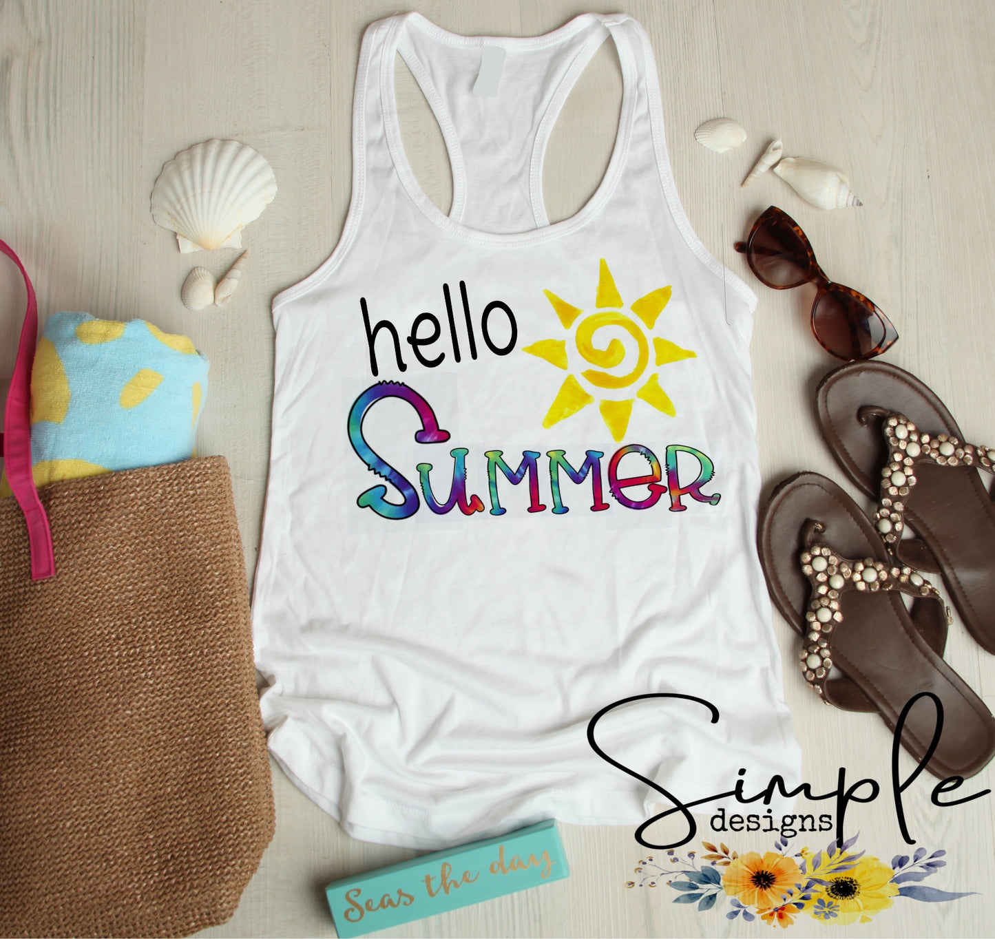 Hello Summer Sunshine Sublimation Heat Transfer Sheet
