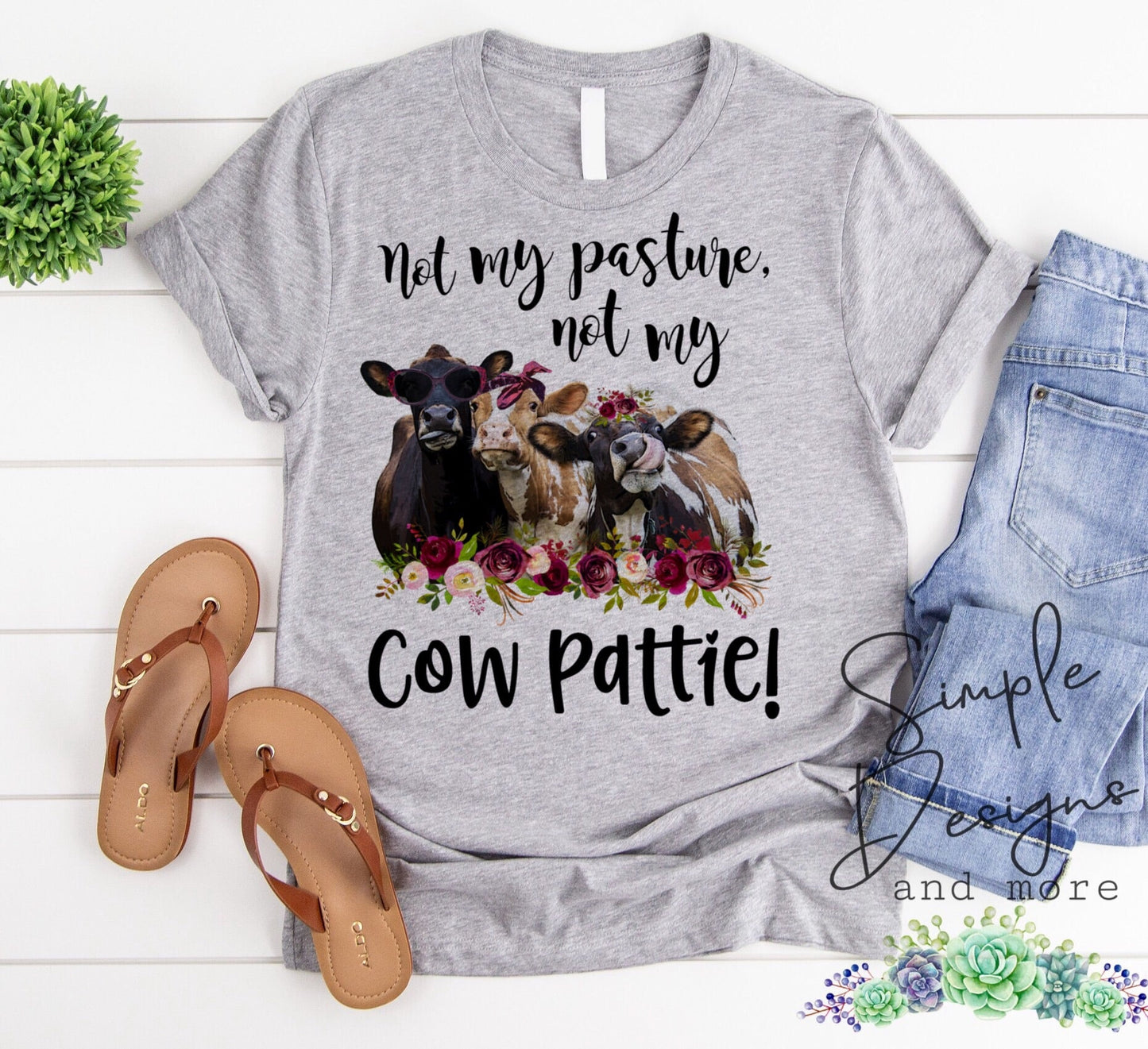Not My Pasture Not My Cow Pattie Sublimation Heat Transfer Sheet