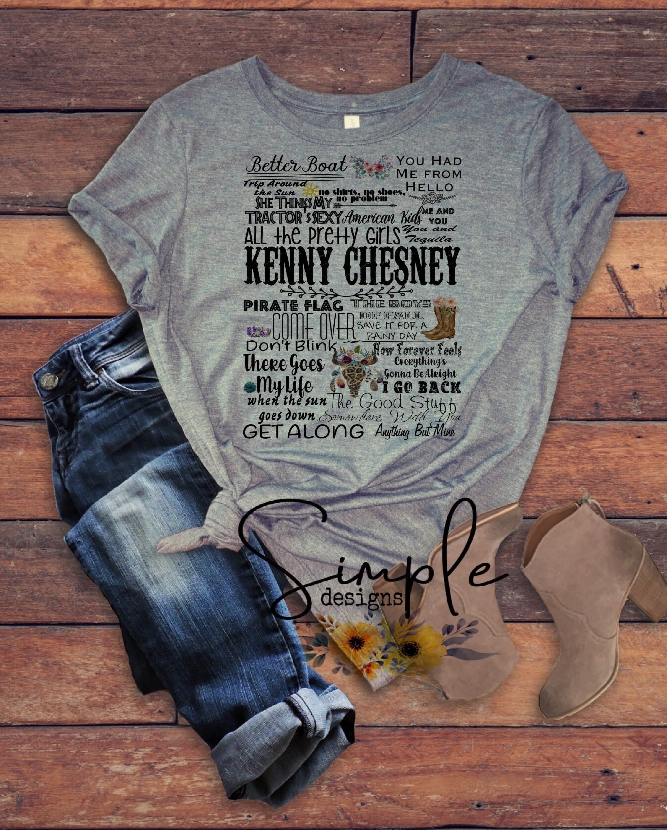 KChesney Country Music Sublimation Heat Transfer Sheets