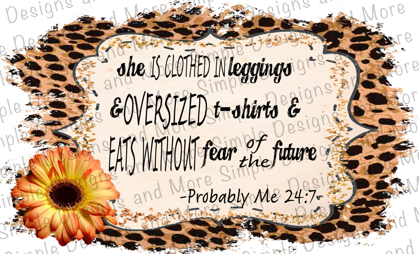 She is Clothed in Leggings Cheetah Print Sublimation Heat Transfer Sheet