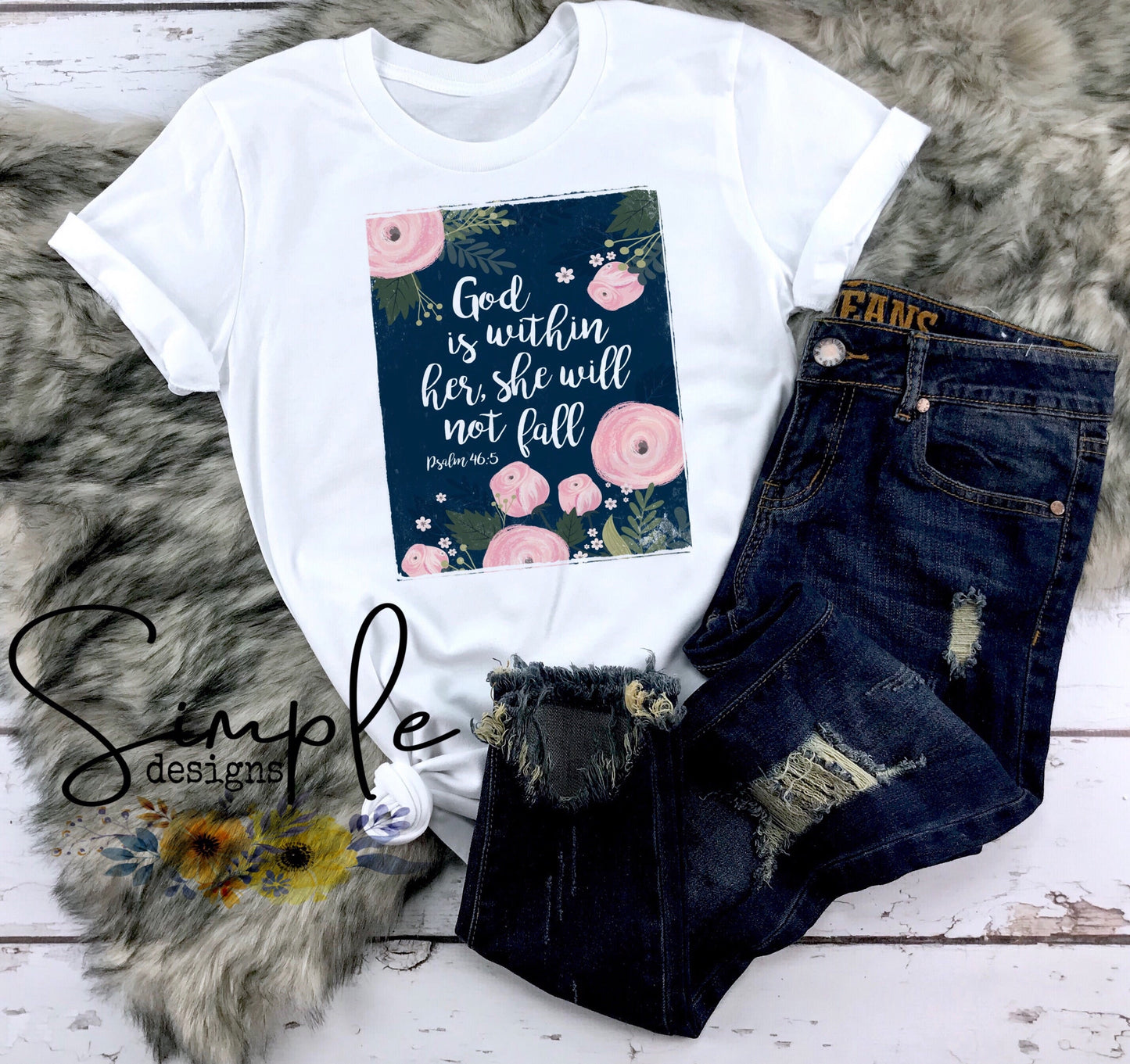 God is Within Her She Will Not Fail Sublimation Heat Transfer Sheet