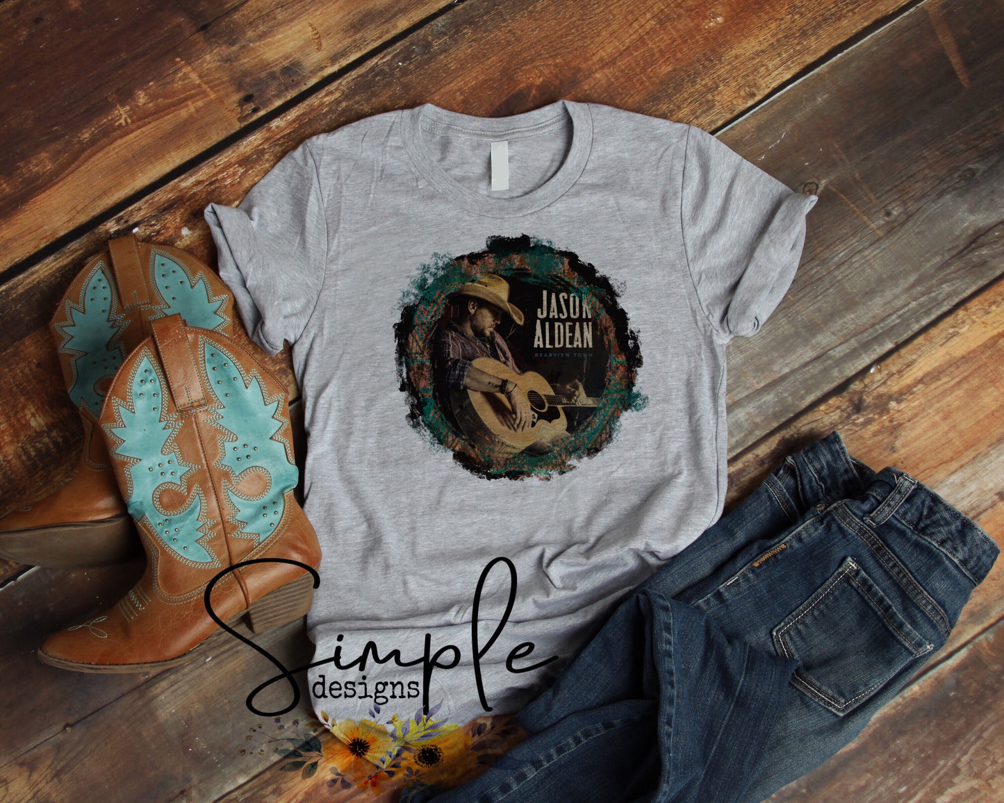 JAldean Circle Frame Country Music Sublimation Heat Transfer Sheets
