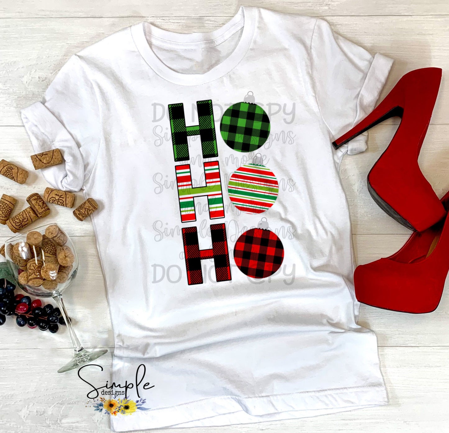 Ornaments HoHoHo Sublimation Heat Transfer Sheet