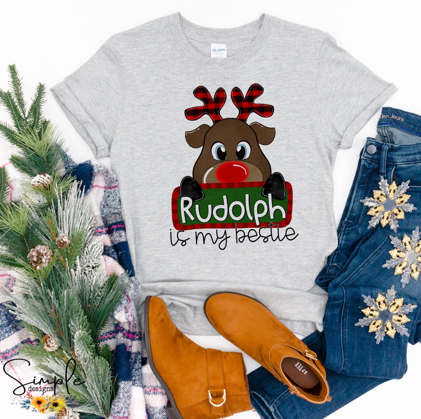 Rudolph is My Bestie Sublimation Heat Transfer Sheets