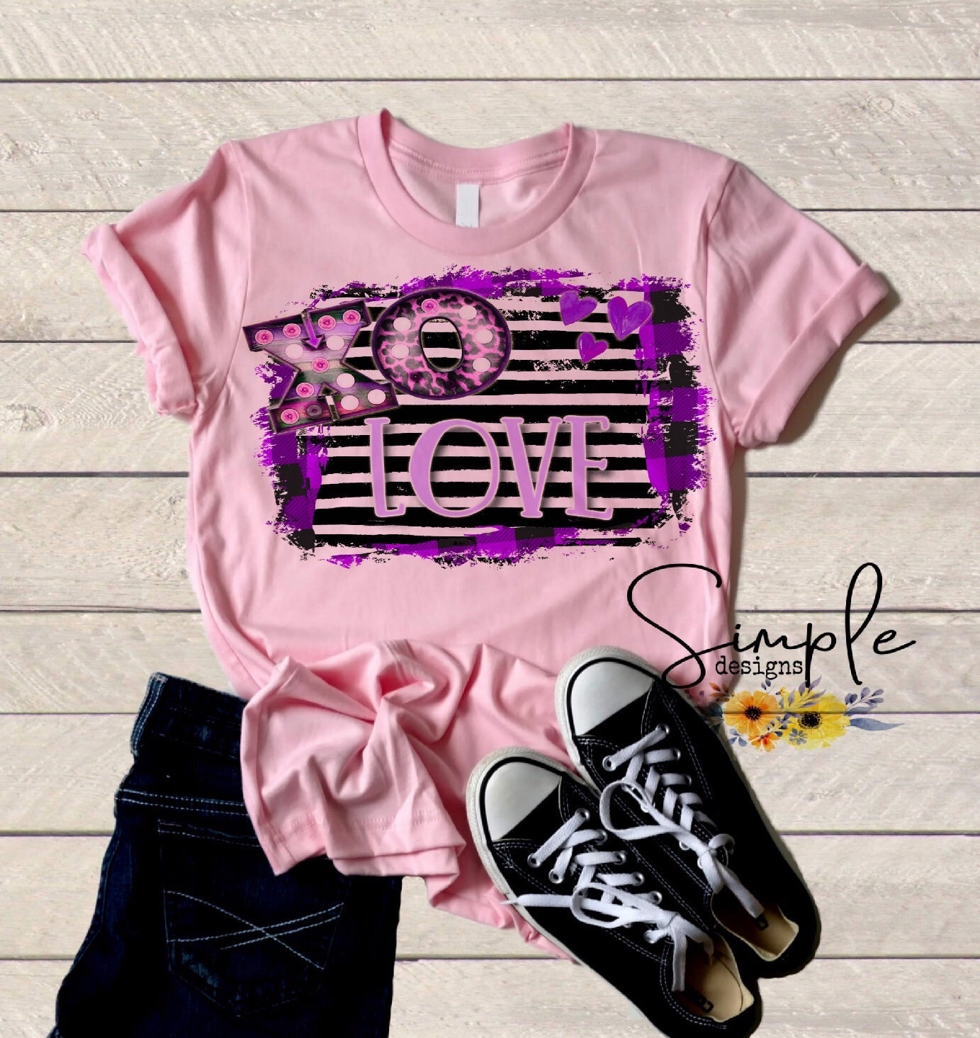 XO Love Purple Sublimation Heat Transfer Sheet