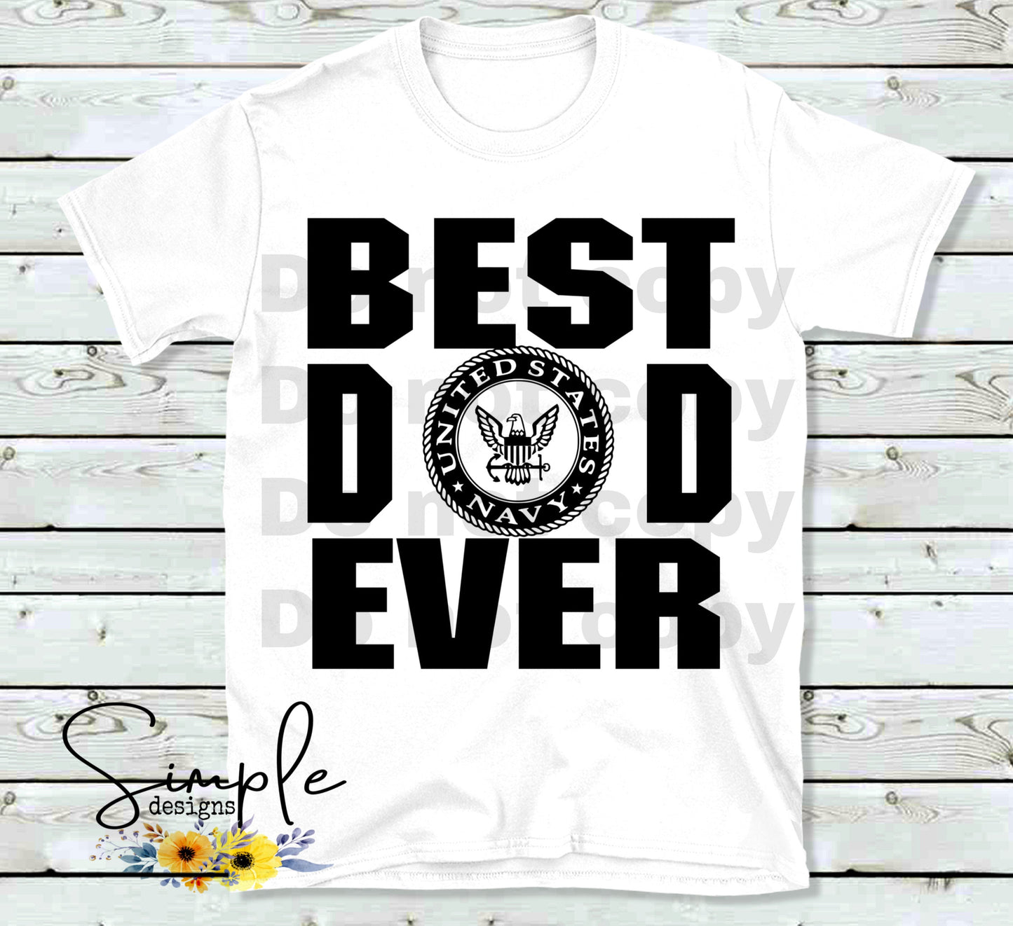 US NAVY BEST DAD EVER Custom Sublimation Heat Transfer Sheet