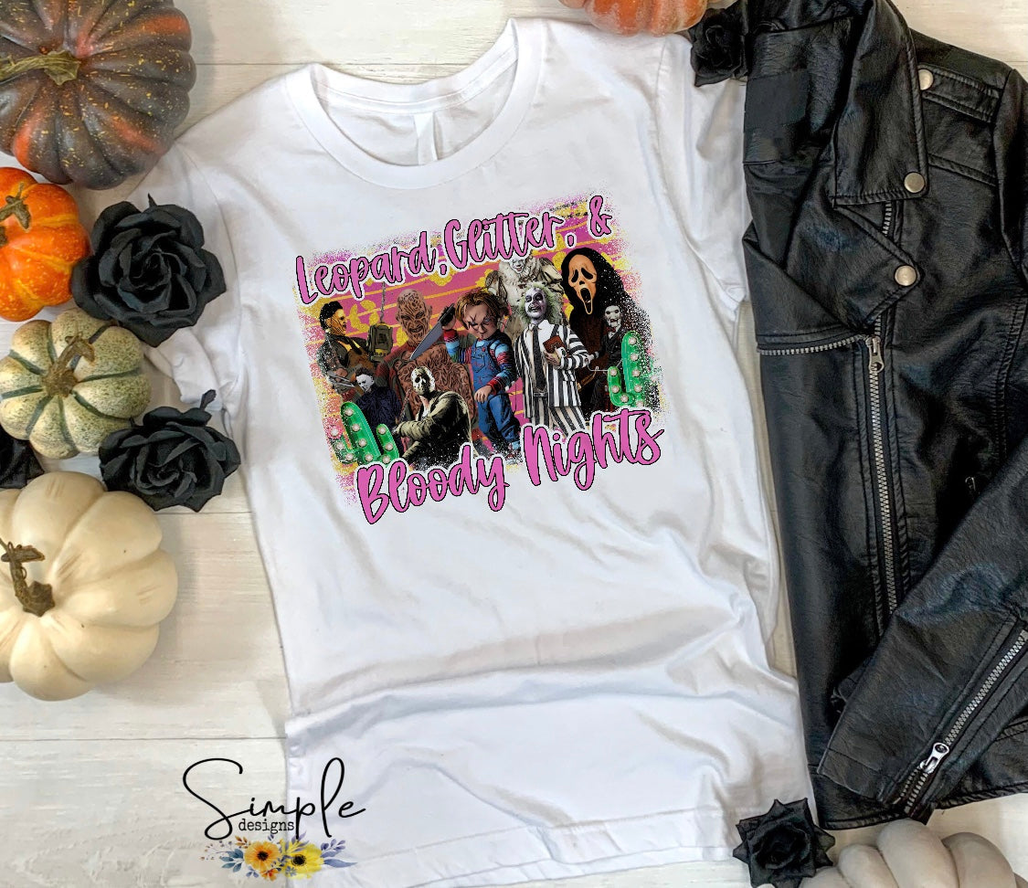 Leopard Glitter and Bloody Nights Sublimation Heat Transfer Sheets
