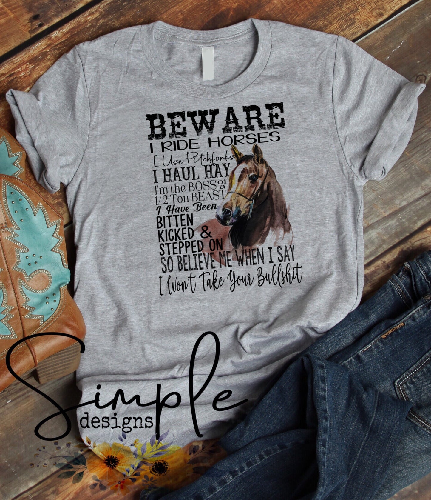 Horse Rider I Won’t Take Your BS Sublimation Heat Transfer Sheets