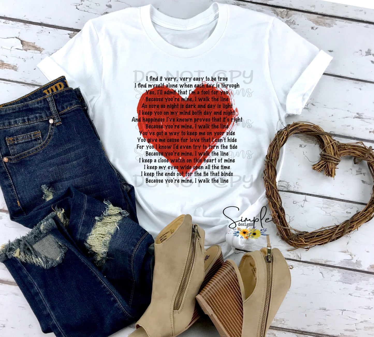 I Walk the Line ❤️ No Frame Sublimation Heat Transfer Sheet