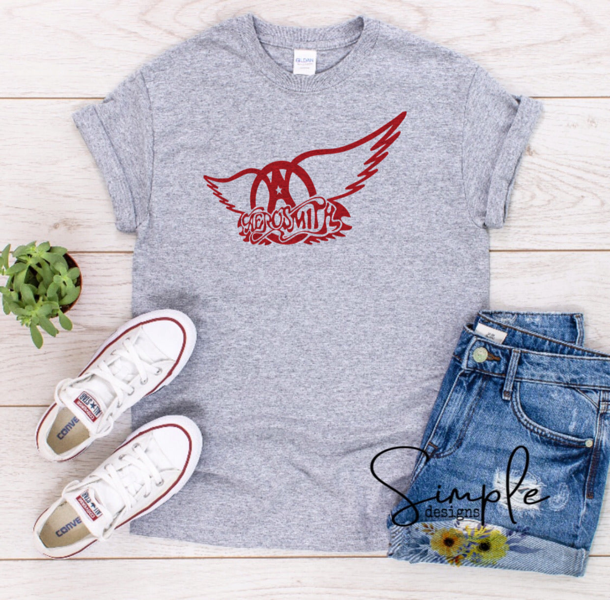 Red Aero smith Rock Band Sublimation Heat Transfer Sheets