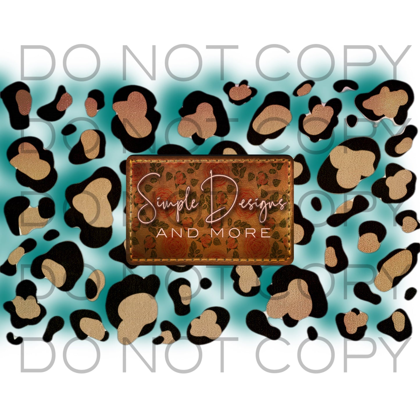 Leoard With Turquoise Sublimation Heat Transfer Sheet