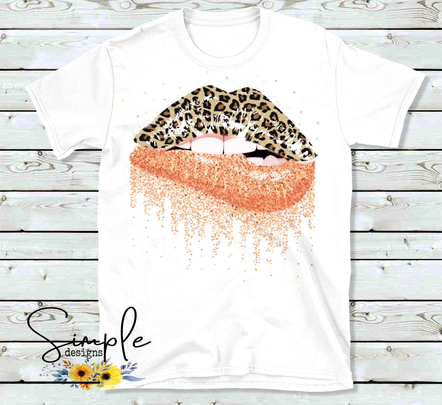 Rose Gold Leopard Lips Sublimation Heat Transfer Sheet