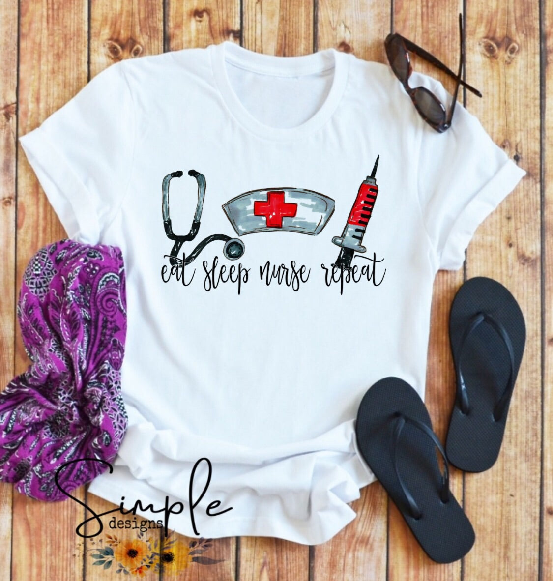 Eat Sleep Nurse Repeat Sublimation Heat Transfer Sheets