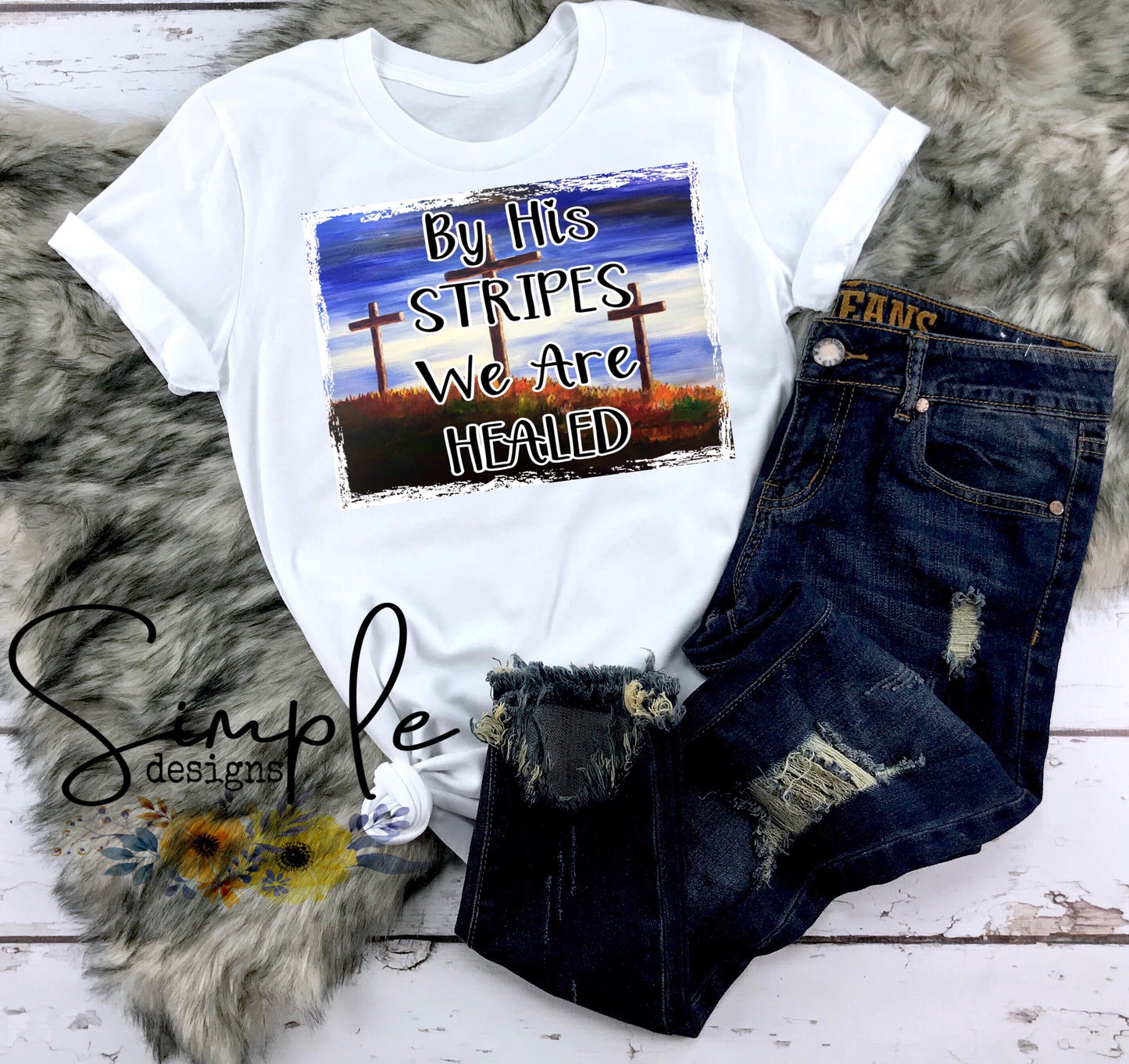 By His Stripes We Are Healed Sublimation Heat Transfer Sheet
