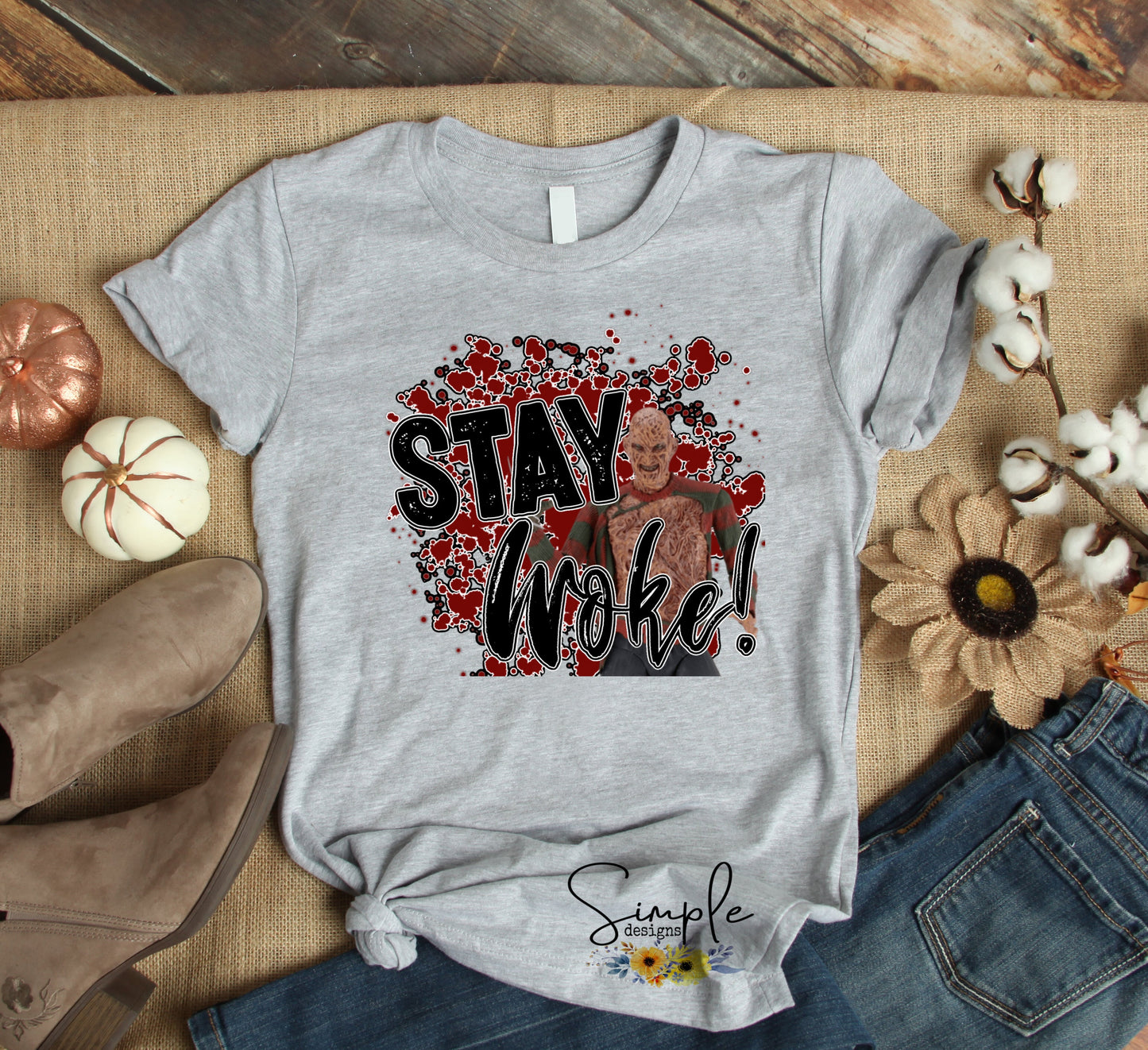 Stay Woke Blood Spatter Sublimation Heat Transfer Sheets
