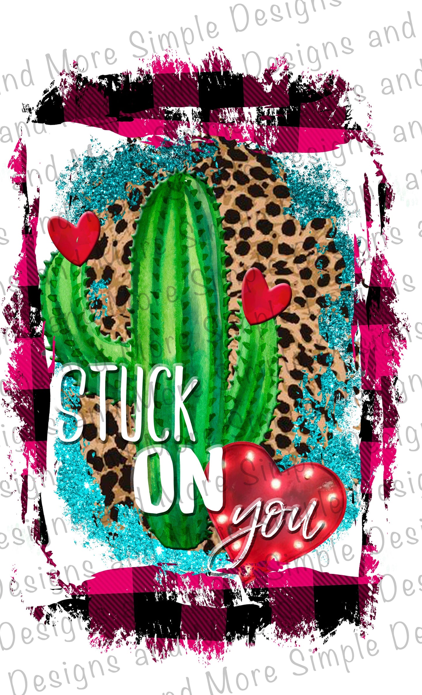 Stuck On You with Plaid Valentine’s Day Sublimation Heat Transfer Sheets