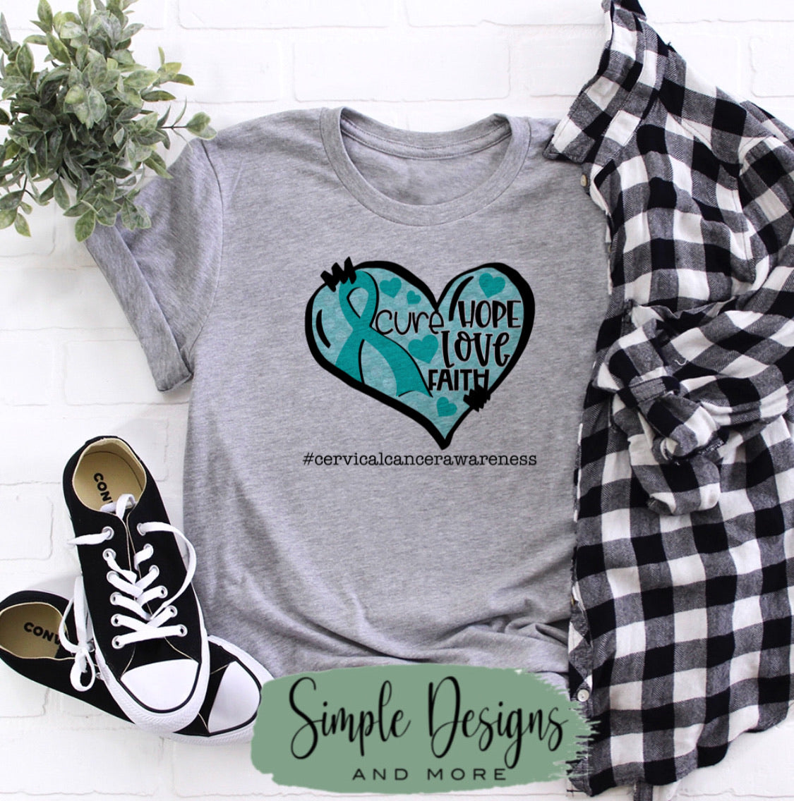 Cervical Cancer Awareness Heart Sublimation Heat Transfer Sheets