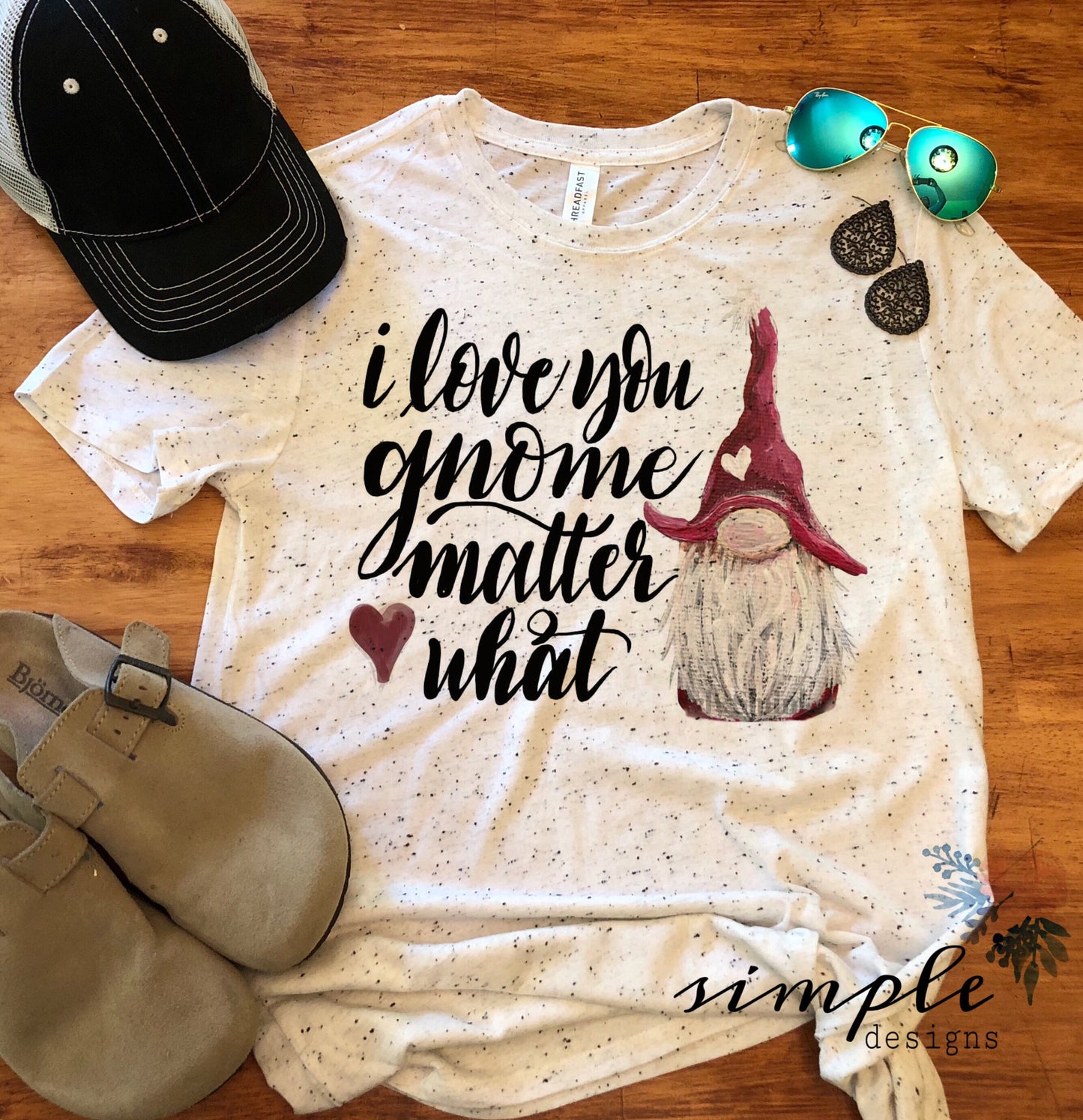 I Love You Gnome Matter What Valentines Sublimation Heat Transfer Sheets