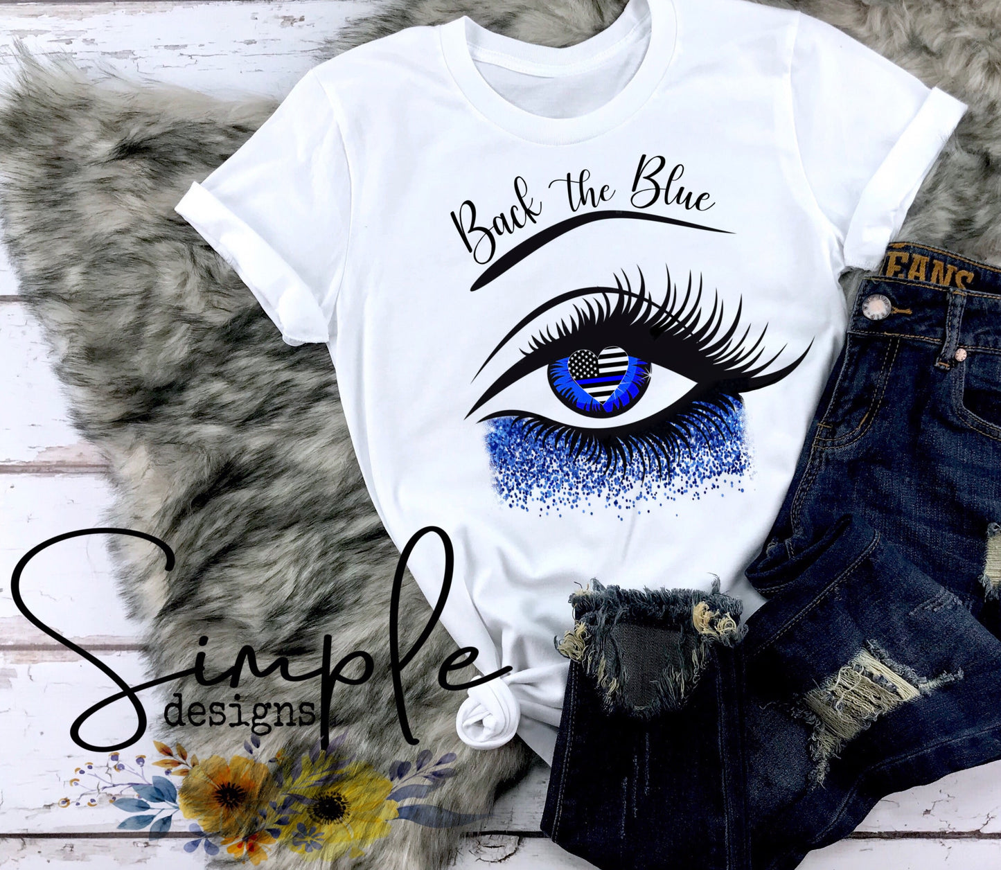 Back the Blue Sublimation Heat Transfer Sheets
