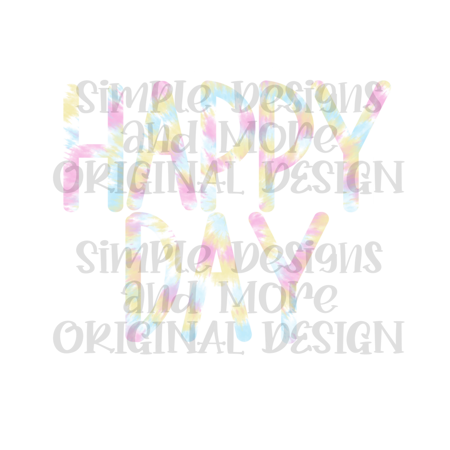 Happy Day Tie Dye Pastels Stickers