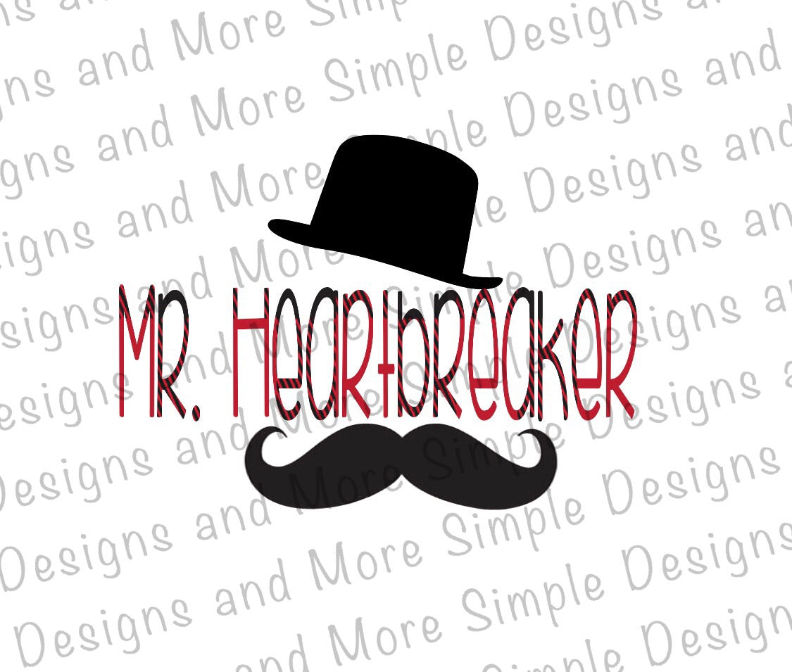 Mr. Heart Breaker Valentine, Heart, Valentine’s Day Sublimation Heat Transfer Sheets