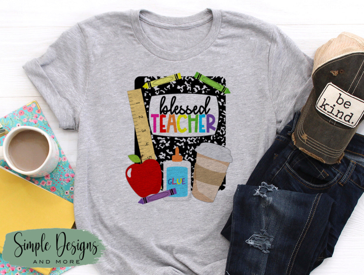 Blessed Teacher Back to School Sublimation Heat Transfer Sheets