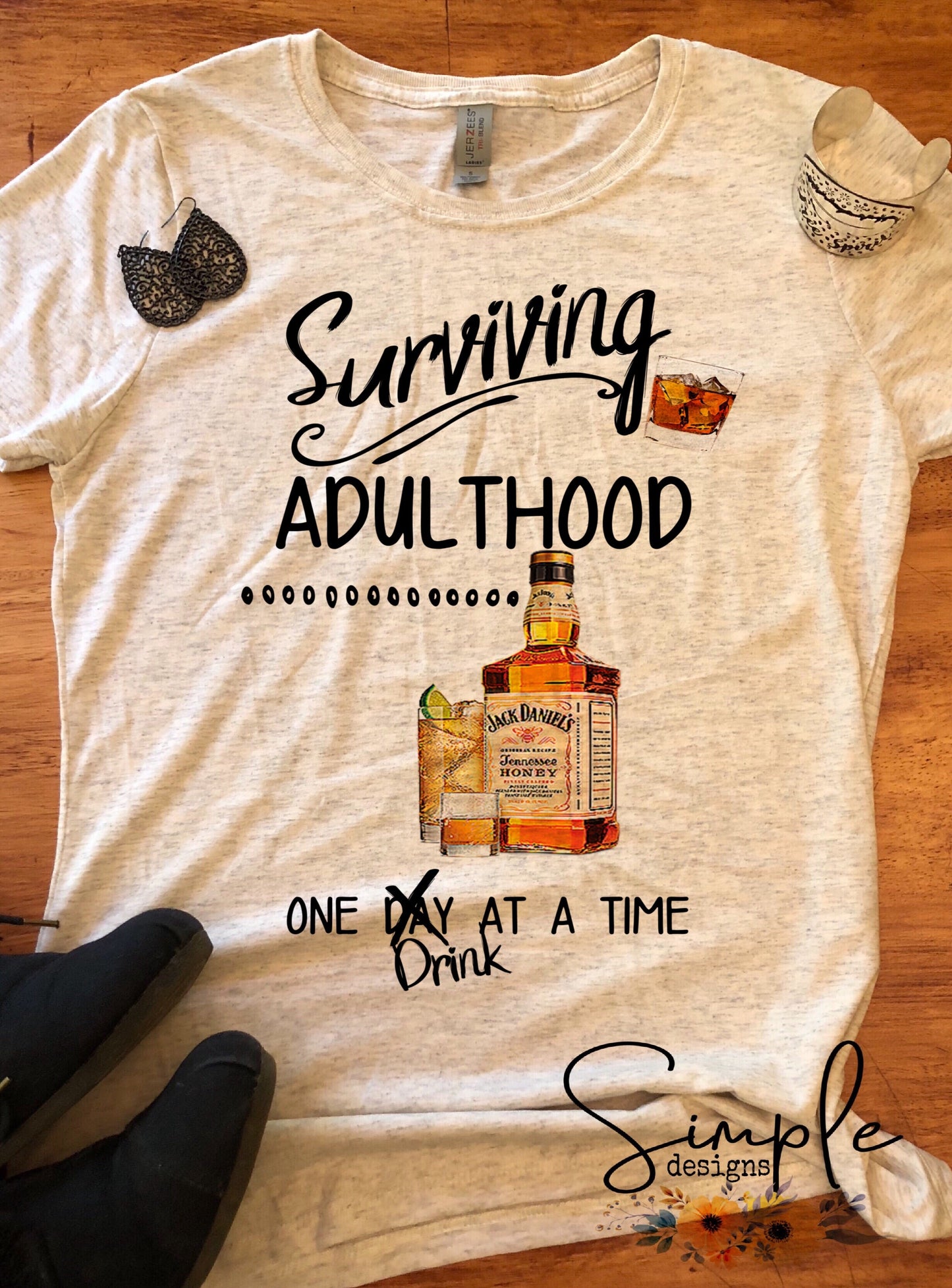 Surviving Adulthood One Drink at a Time Sublimation Heat Transfer Sheet