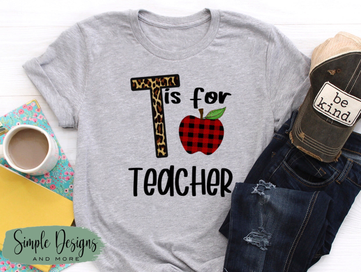 T is for Teacher Sublimation Heat Transfer Sheet