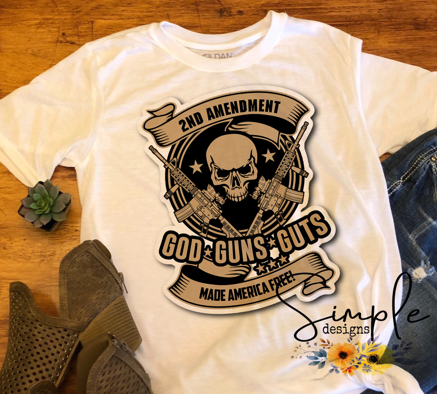 Second Amendment God Guts Guns Sublimation Heat Transfer Sheets