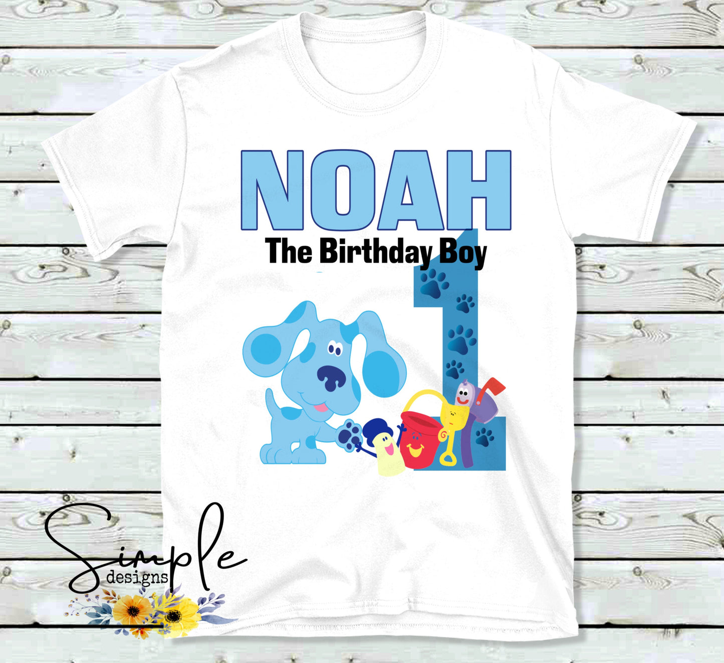Blue Birthday 1 Year Old HTV Transfer