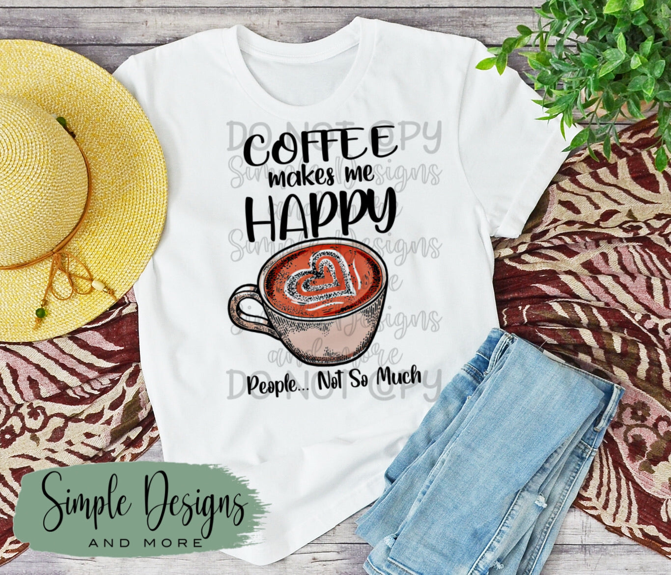 Coffee Makes Me Happy Sublimation Heat Transfer Sheet