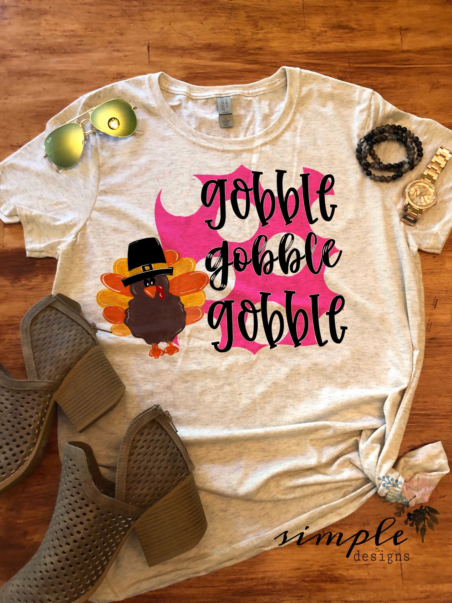 Gobble Gobble Gobble Pink Sublimation Heat Transfer Sheet