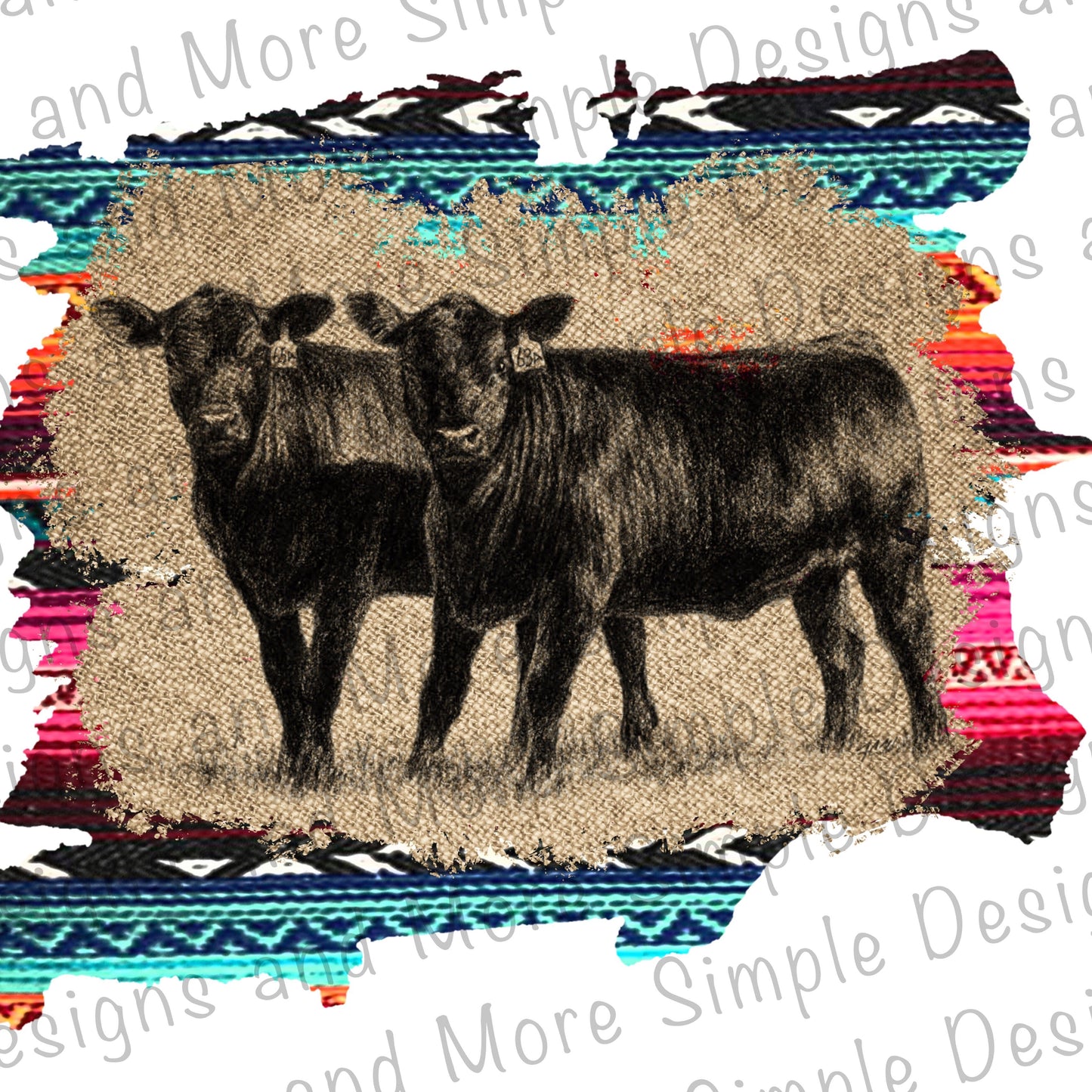 Cows With Serape Sublimation Heat Transfer Sheet
