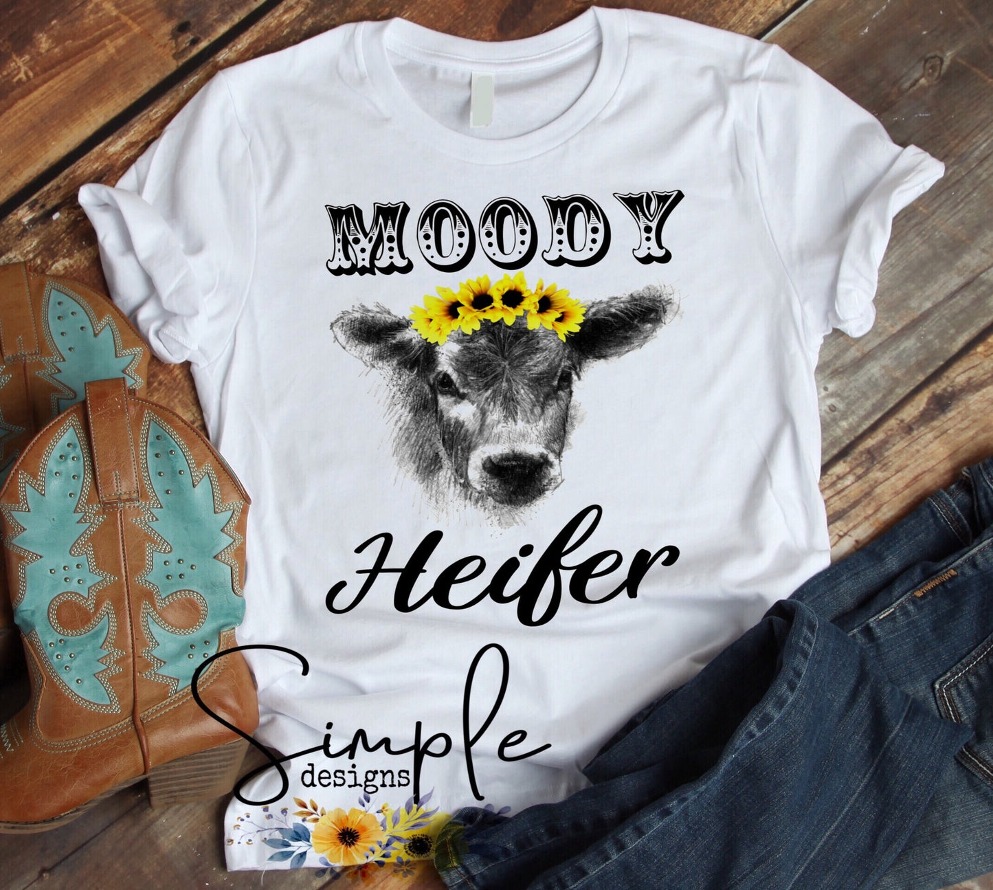 Moody Heifer Sublimation Heat Transfer Sheet