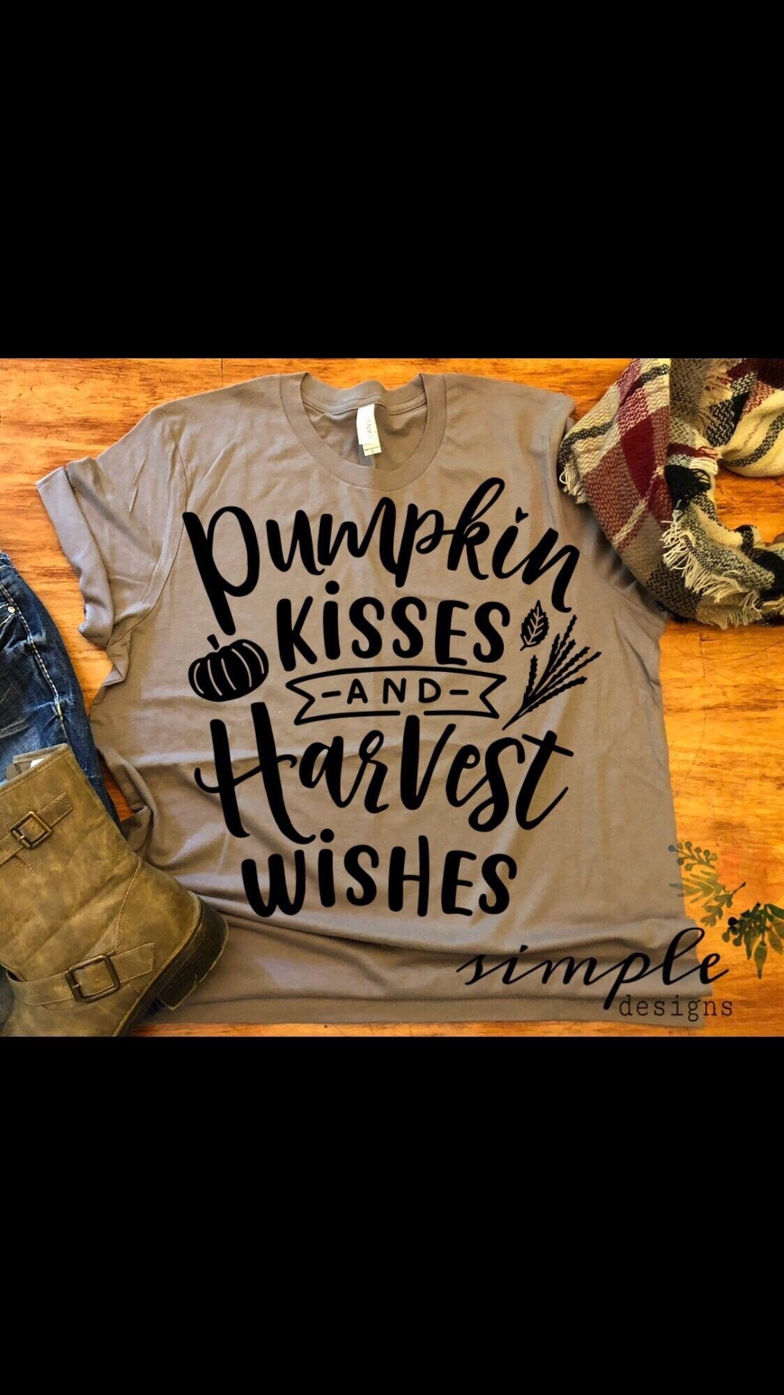 Pumpkin Kisses and Harvest Wishes Sublimation Heat Transfer Sheet