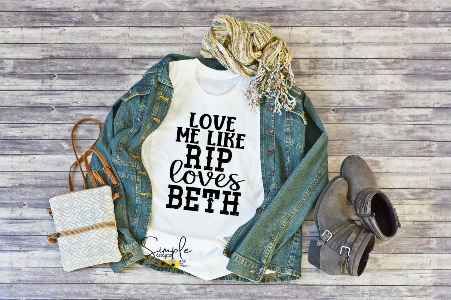 Love Me Like Rip Loves Beth Sublimation Heat Transfer Sheets