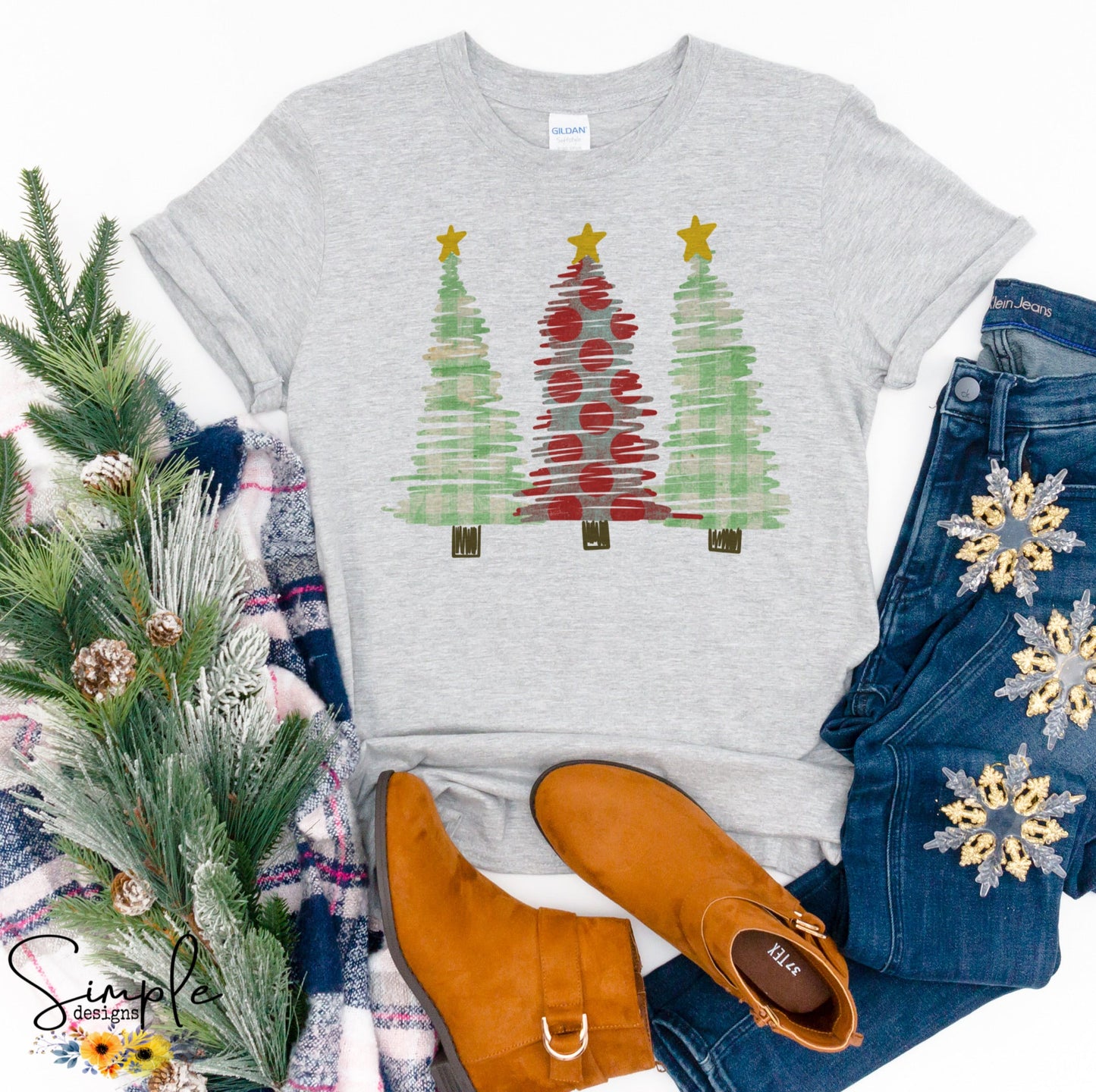 Cute Christmas Trees Sublimation Heat Transfer Sheet