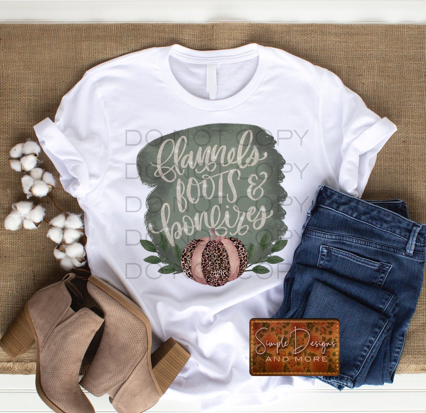 Flannels, Boots, Bonfires Sublimation Heat Transfer Sheets
