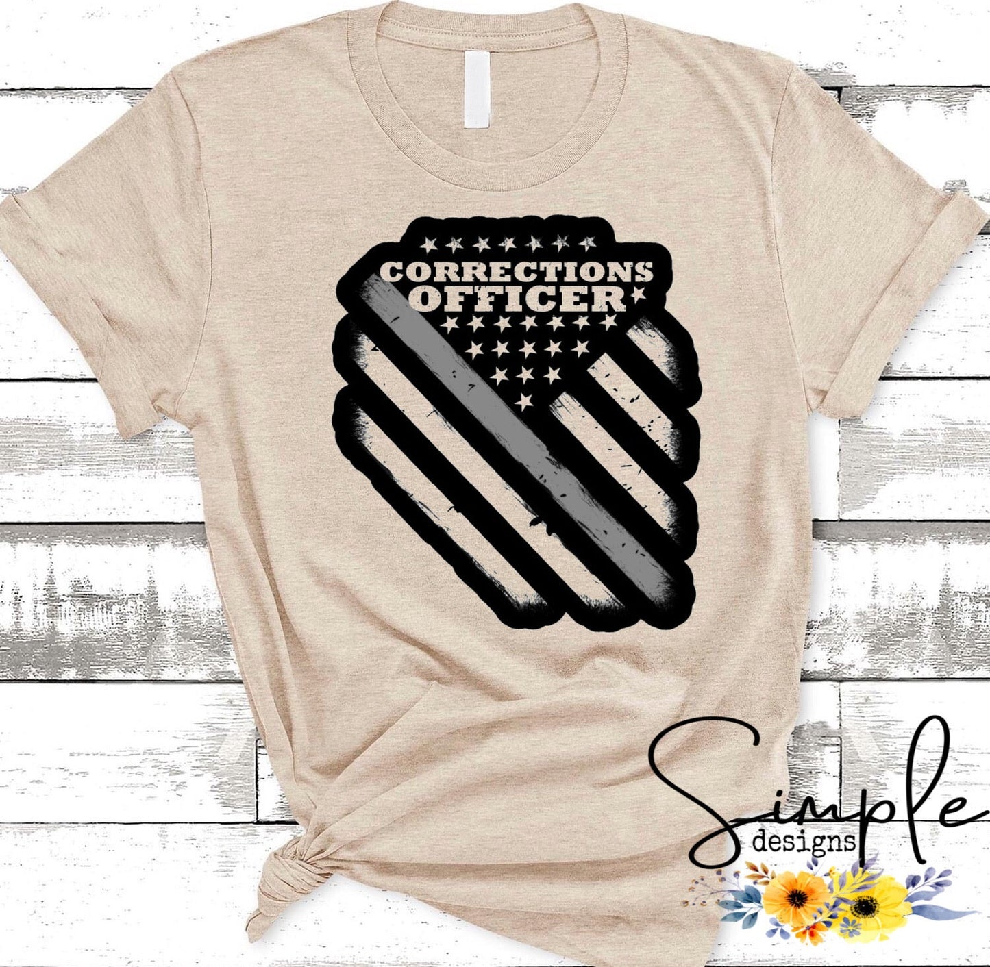 Correctional Officer Grey Stripe Sublimation Heat Transfer Sheets