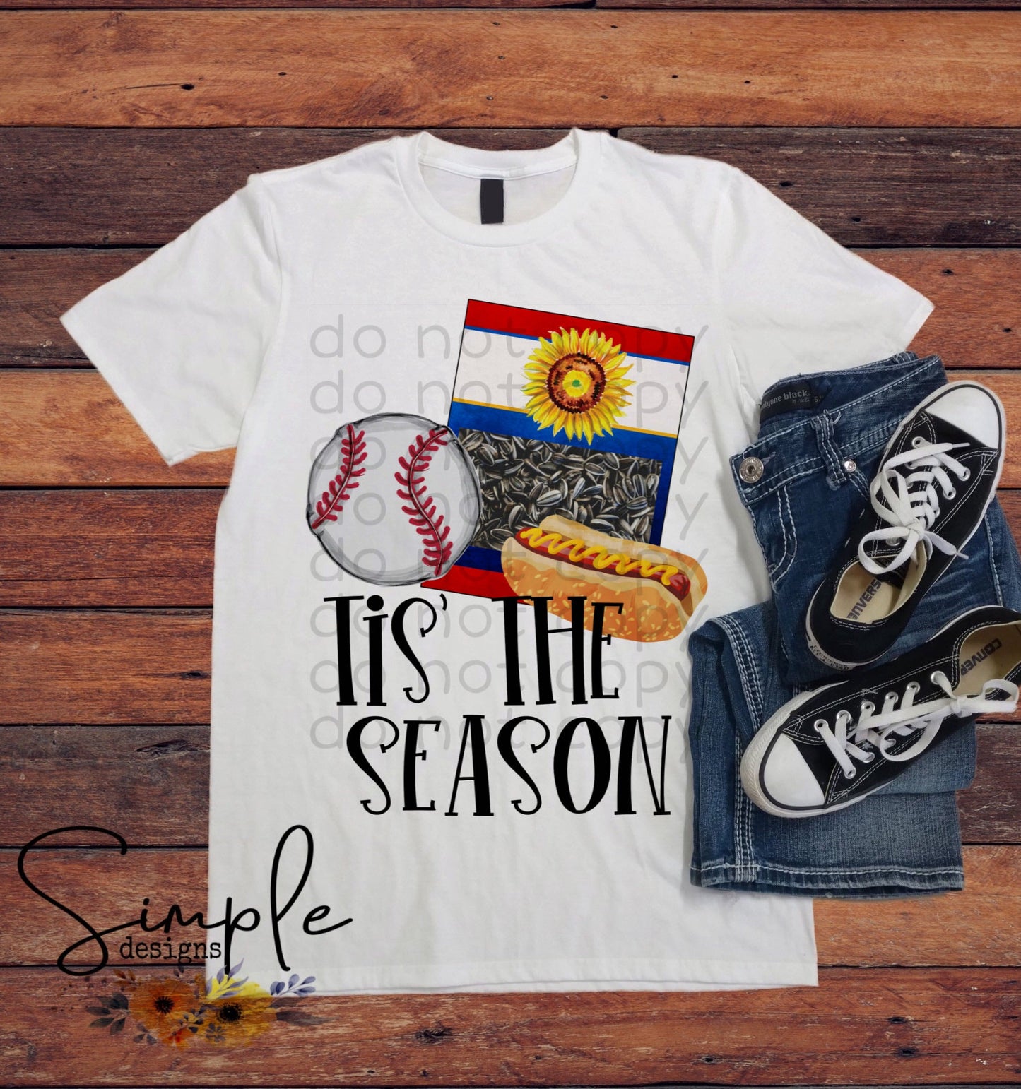 Tis the Season Baseball Sublimation Heat Transfer Sheet