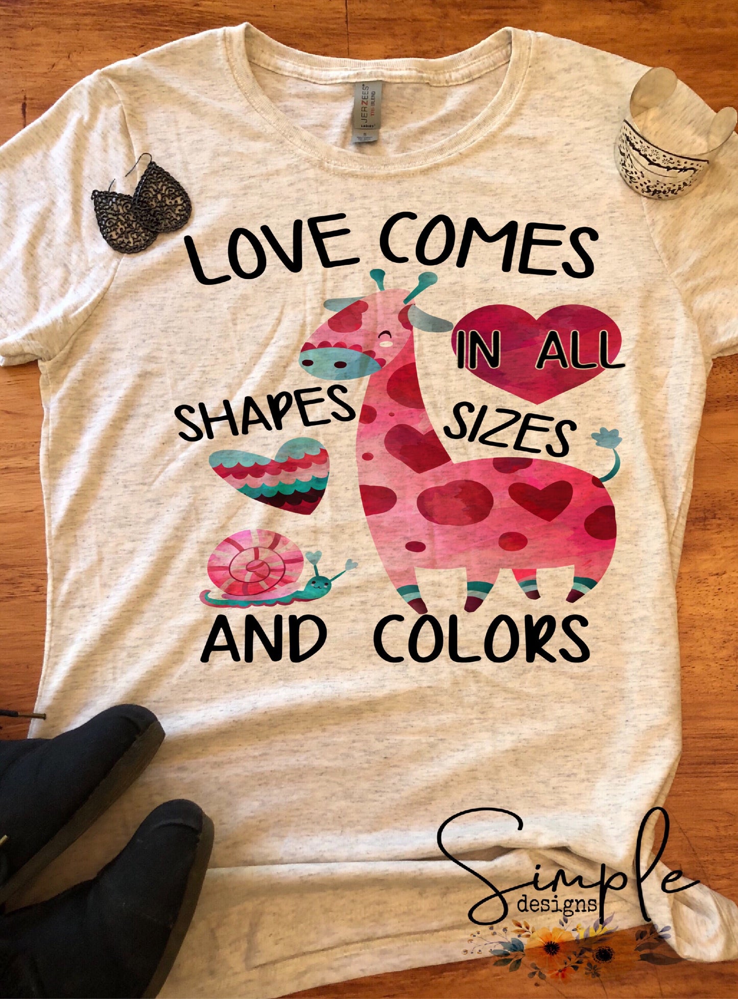 Love Comes in All Shapes Sizes and Colors Sublimation Heat Transfer Sheet