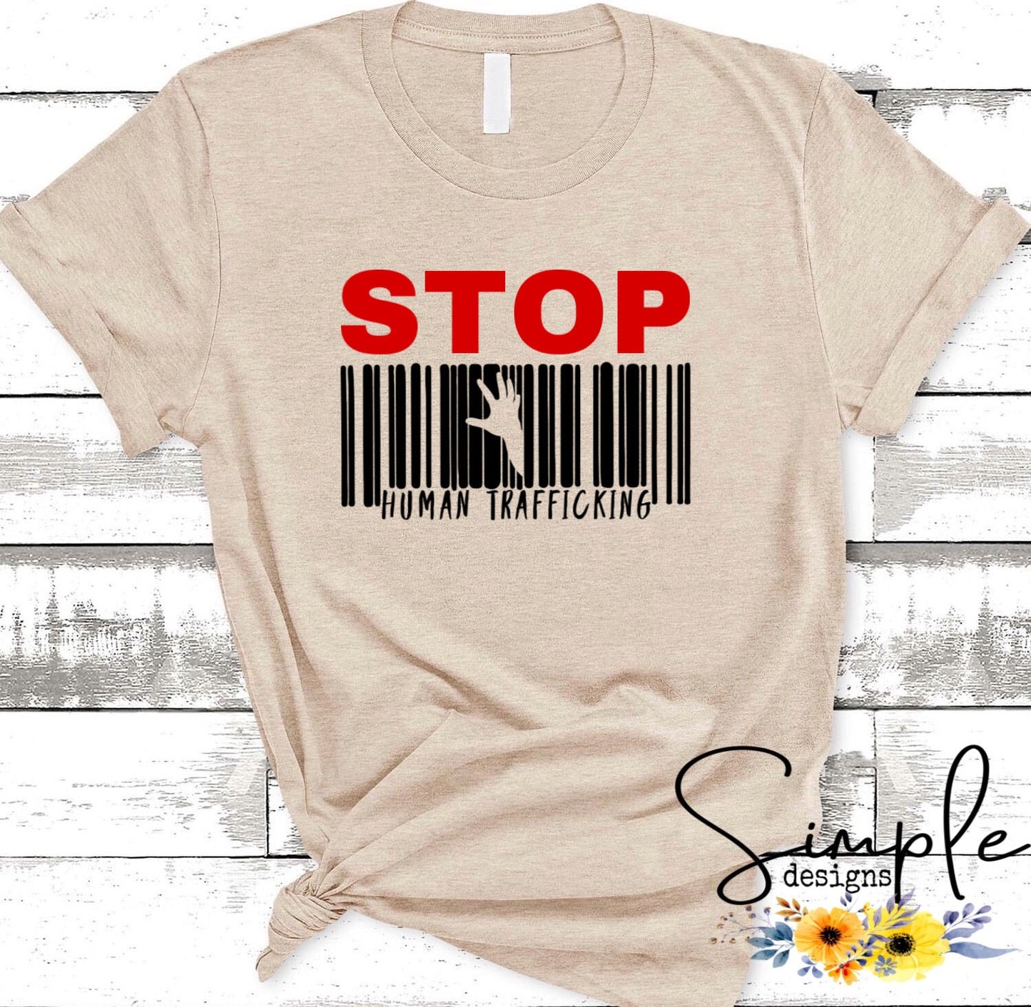 Barcode Stop Human Trafficking Sublimation Heat Transfer Sheets
