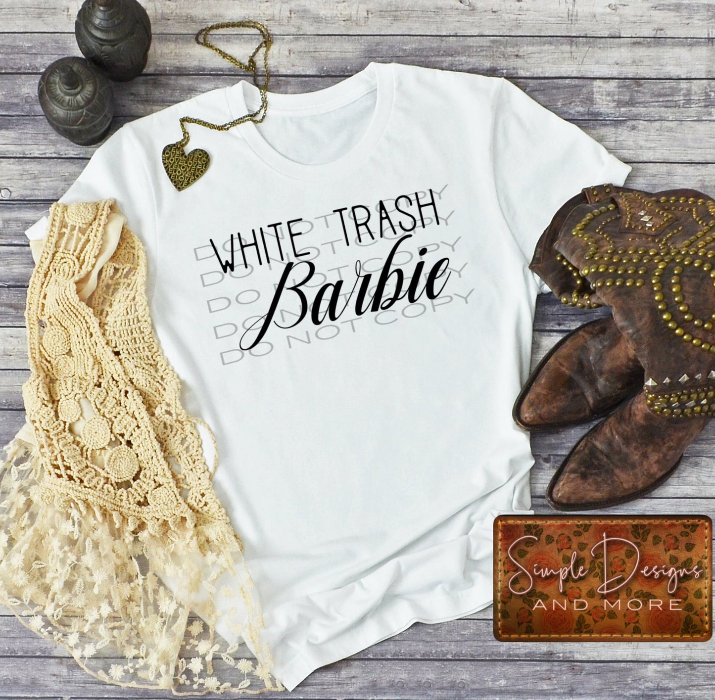 White Trash Barbie Sublimation Heat Transfer Sheet