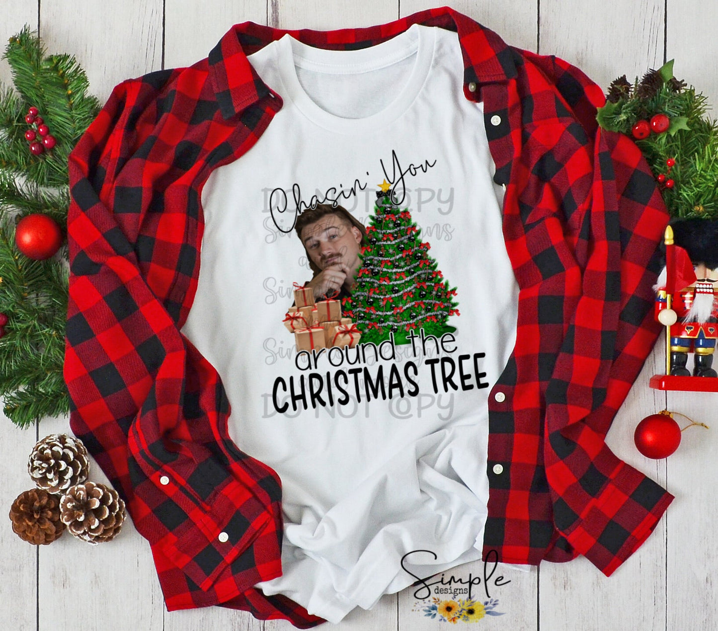 Chasin’ You Around the Christmas Tree Sublimation Heat Transfer Sheet